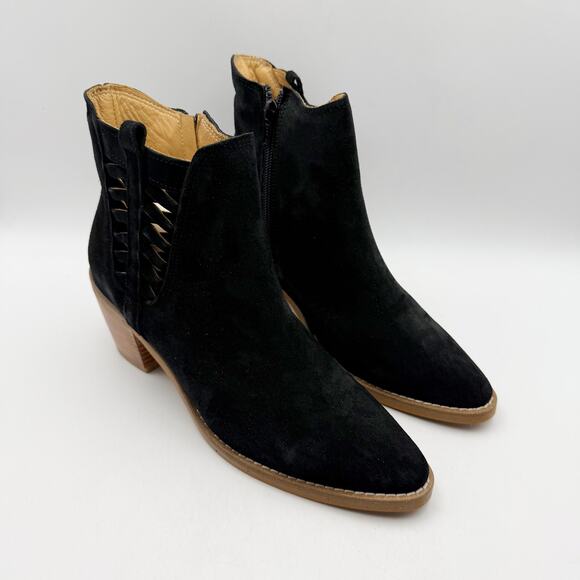 Bueno Womens Veronika Bootie EU 37 US 6.5-7 Black Suede Leather Ankle NIB - Picture 6 of 13